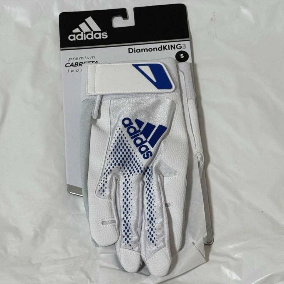 お買い得商店街 ホワイト 3 KING Diamond ADIDAS ブルー バッティング Sサイズ Sサイズ