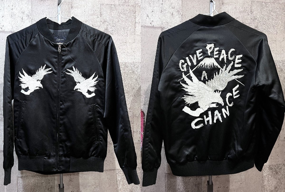 美品 メンズビギ collective GIVE PEACE A CHANCE スカジャン M メンズ MEN'S BIGI