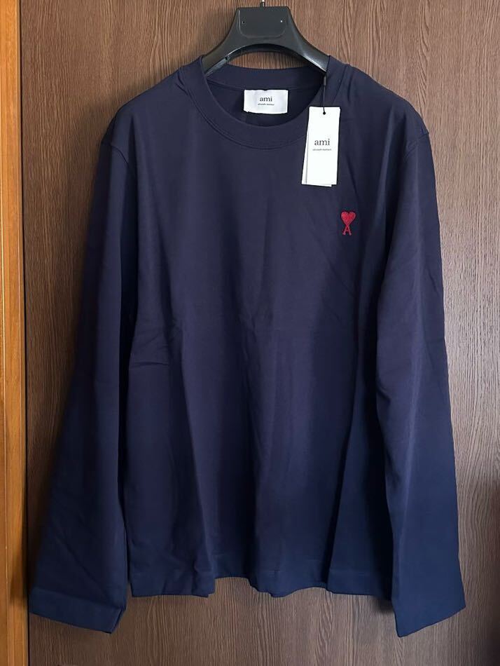 XXL新品 AMI Paris グラフィック ロング Tシャツ ネイビー 長袖 XXL新品 AMI Paris グラフィック ロング Tシャツ ネイビー 長袖
