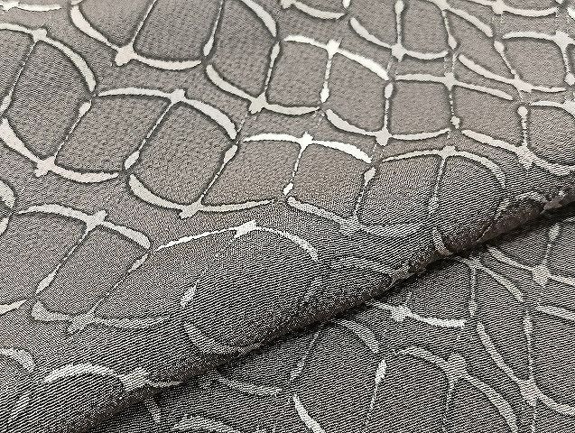 平和屋野田店■上質な小紋　網目文様　鬼しぼ縮緬　逸品　BAAI5869hj