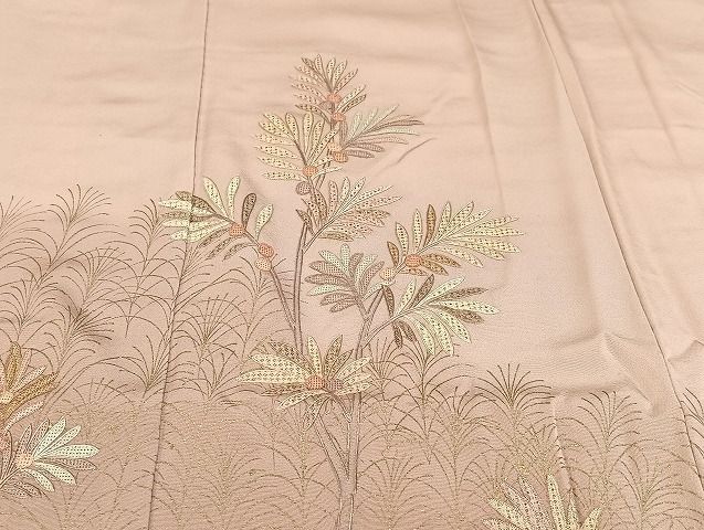 着物屋こころ■訪問着　中国三大刺繍　スワトウ刺繍　汕頭刺繍　風景更紗花文　暈し染め　着丈163.5cm　裄丈66cm　正絹　逸品　A-ma5274 着物屋こころ□訪問着 中国三大刺繍 スワトウ刺繍 汕頭刺繍 花蝶