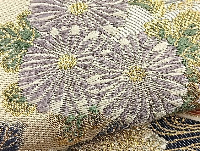 平和屋野田店■六通柄袋帯　唐織　観世雪輪文　九百錦　24K純金箔錦　逸品　BAAJ5811ea