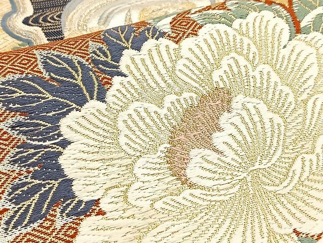 平和屋野田店■六通柄袋帯　唐織　観世雪輪文　九百錦　24K純金箔錦　逸品　BAAJ5811ea