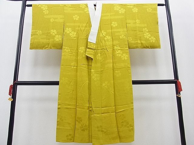 平和屋野田店■上質な長襦袢　無双仕立て　舞花地紋　やまと誂製　逸品　未使用　BAAG2303gt