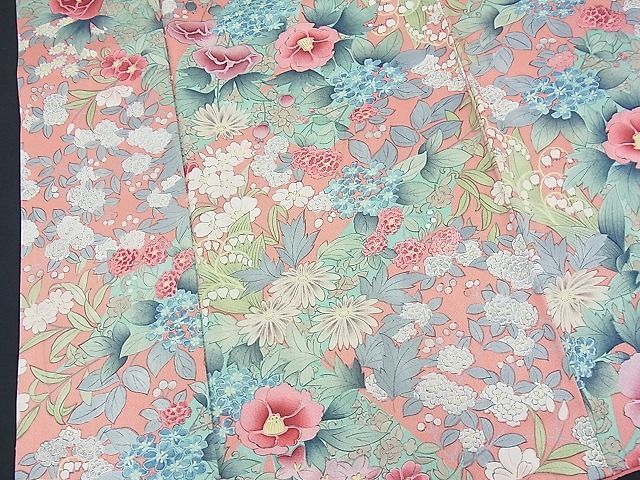 平和屋野田店■上質な小紋　手描き　花尽くし　逸品　BAAH8736me