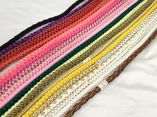 平和屋-こころ店■和装小物　帯締め20本セット　振袖用　丸組　角八つ組　撚り房　金銀糸　逸品　未使用品有　AAAJ6847Bbo