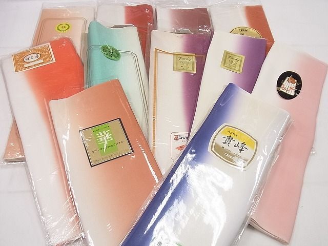 平和屋2■和装小物　八掛まとめて11点　伊と幸　絹ばら　暈し　全て正絹　逸品　未使用　DAAI0003zzz