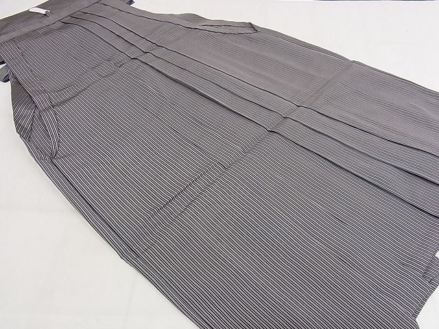 平和屋-こころ店■極上　男性　馬乗り袴　縞　正絹　逸品　KAAA1420kk4