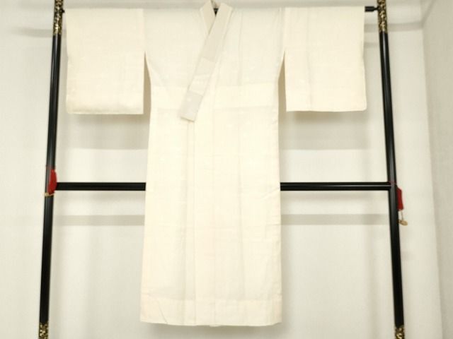 平和屋-こころ店■長襦袢　無双仕立て　舞花地紋　やまと誂製　正絹　逸品　未使用　AAAK1923Acs