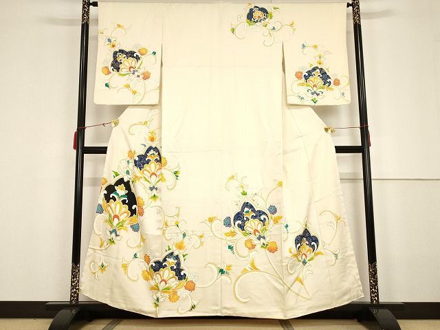 平和屋-こころ店■訪問着　花唐草文　金彩　正絹　逸品　未使用　AAAK0998Agk