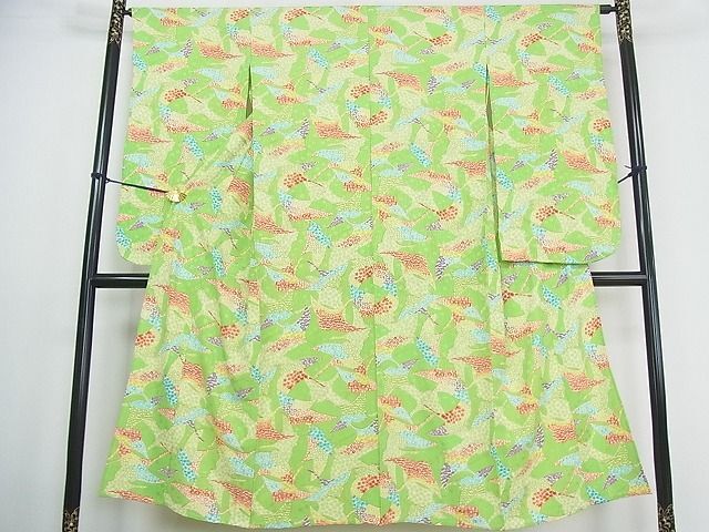 平和屋1■七五三　女の子　7歳　祝着　群鶴花文　金彩　胴抜き仕立て　逸品　CAAH8416gh
