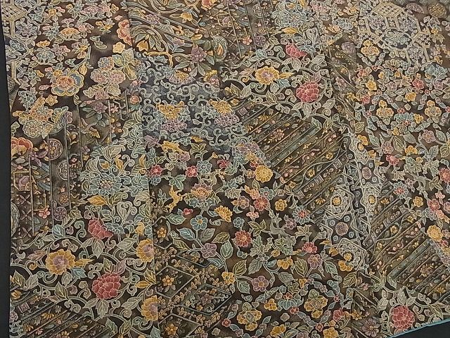 平和屋野田店■上質な小紋　切嵌花唐草文　逸品　BAAI5378bs