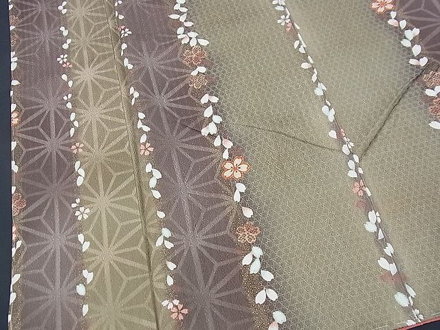 平和屋野田店■上質な小紋　舞桜間道　金彩　逸品　未使用　BAAI7489me