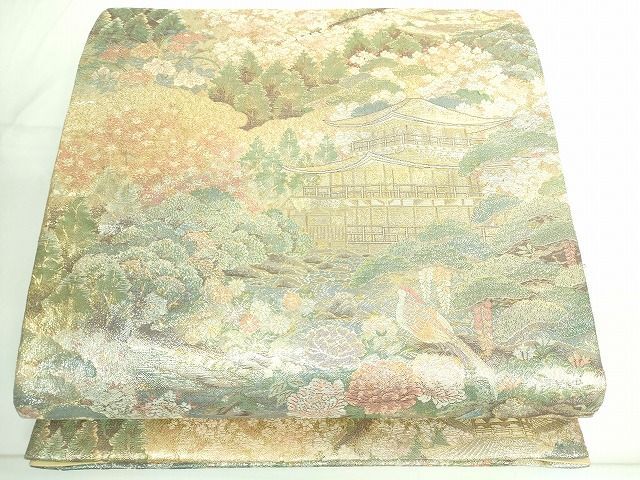 平和屋2■六通柄袋帯　嵯峨野散策　金糸　本金箔　逸品　DAAH8524ic