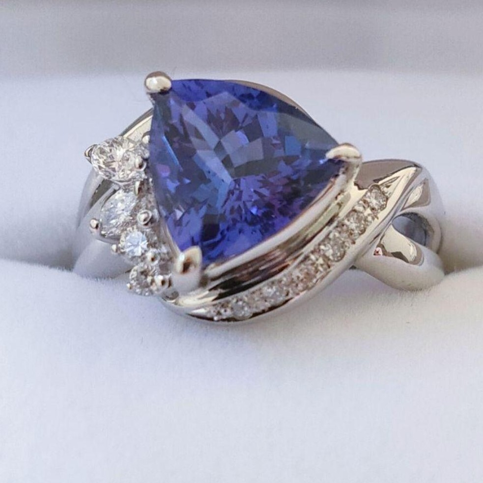  diamond × tanzanite ring Pt900 2.51ct 0.24ct 8.5g