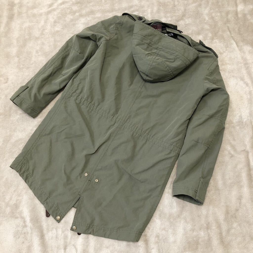 【美品】バーバリー Burberry モッズコート カーキ ノバチェック 美品】バーバリー Burberry モッズコート カーキ ノバチェック
