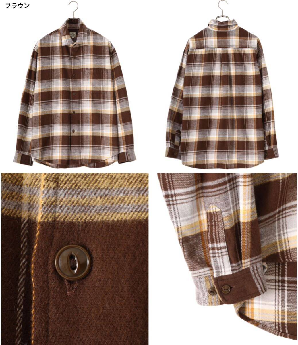 GOLD COTTON NEL CHECK REGULAR SHIRT チェックシャツ 長袖 GOLD COTTON NEL CHECK REGULAR SHIRT チェックシャツ 長袖