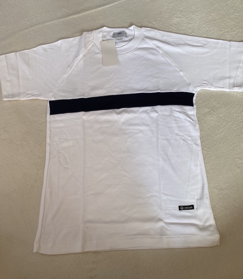 当時物　未使用　デッドストック　アシックス　Asics　ジェレンク　クールネックシャツ　半袖Tシャツ　サイズ：O KK 813
