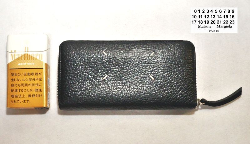 メゾンマルジェラ MAISON MARGIELA　長財布 財布 4 ステッチ ラウンドファスナー ブラック S56UI0110 P4455 T8013 美品