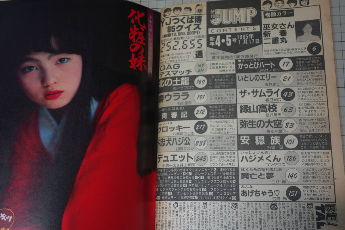 週刊ヤングジャンプ　 1985年 1/17号　No.4・5　新美みのり(諏訪野しおり)グラビア5P　