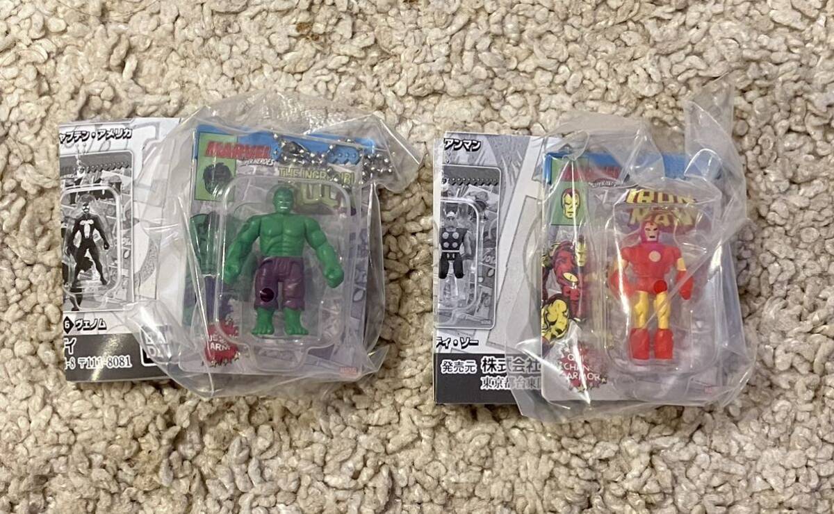 MARVEL ブリスターチャームコレクション 2セット ガチャ ガシャポン ハルク　アイアンマン
