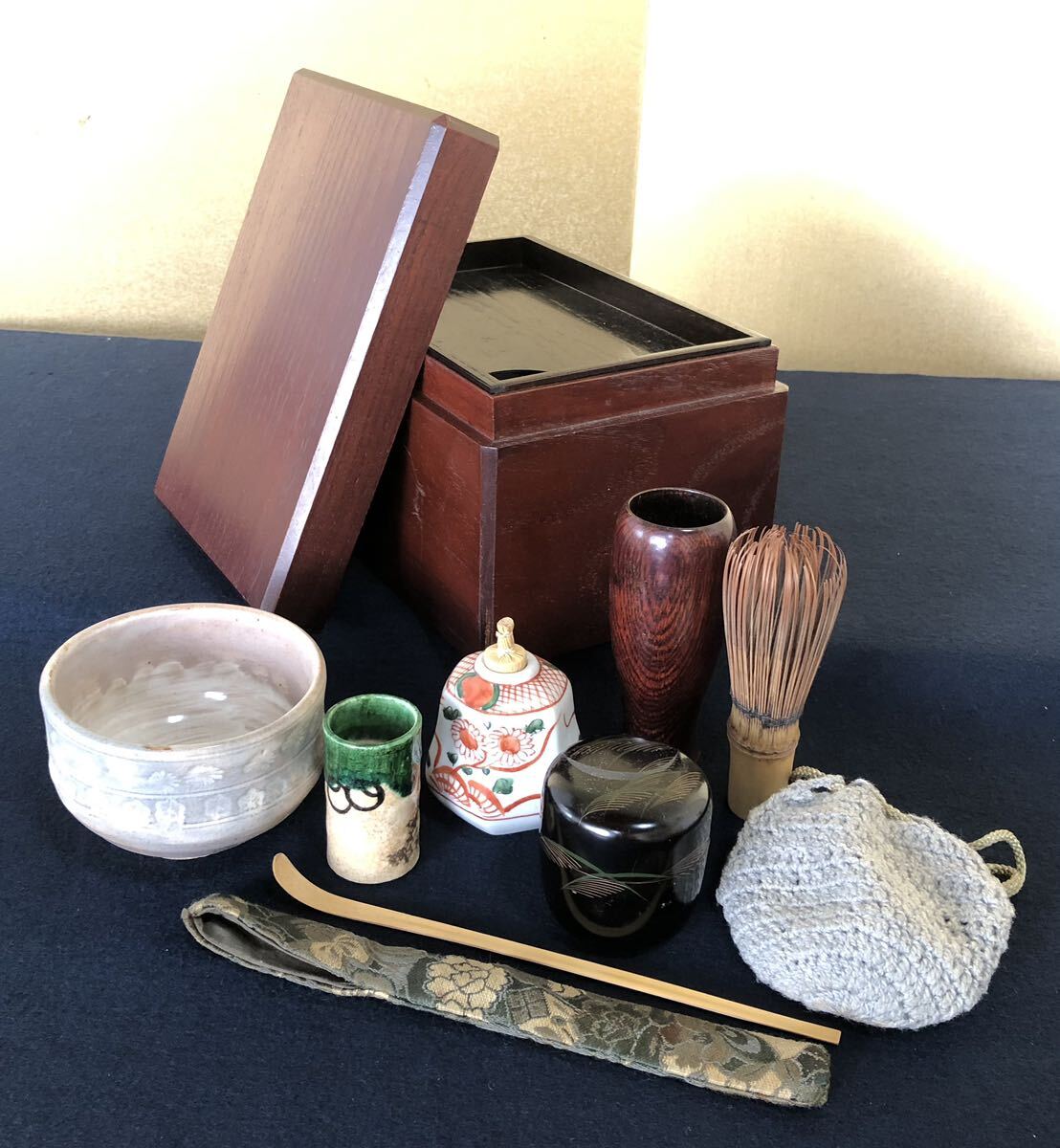 茶箱 仕覆付セット（13点）お茶道具