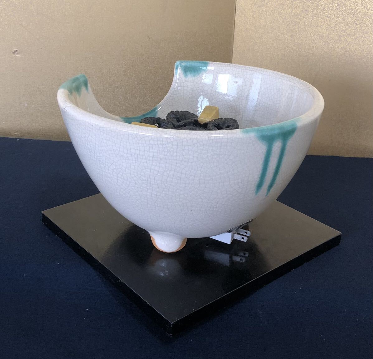 R》茶道具 野々田式風炉型電熱器 さつま織部A 元箱 1f