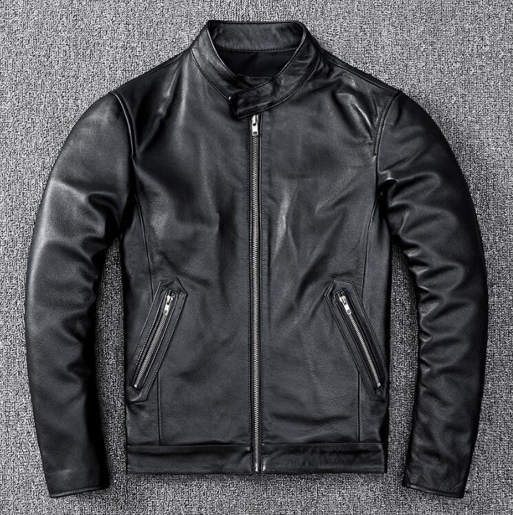 レザージャケット 上品　本革 牛革　ライダースジャケット メンズファッション バイクジャケット 　革ジャン S～5XL