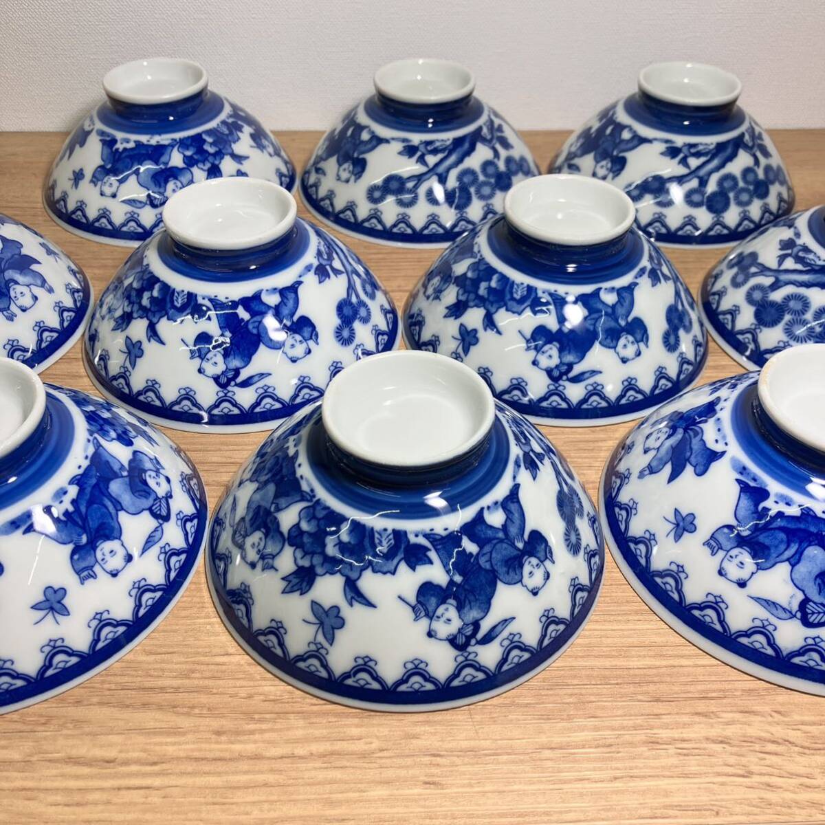 唐子 お茶碗 茶碗 飯椀 陶器 10客セット 和食器 食器 管S-15