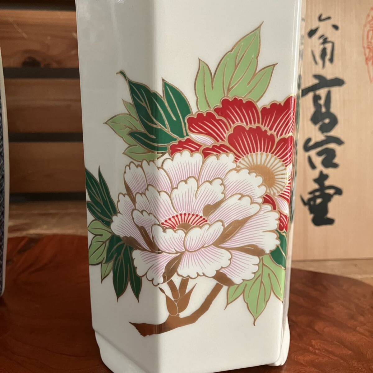花瓶 木の箱付 Yahoo!オークション - 木箱付き 六角酒壺 周山作 花瓶 陶器