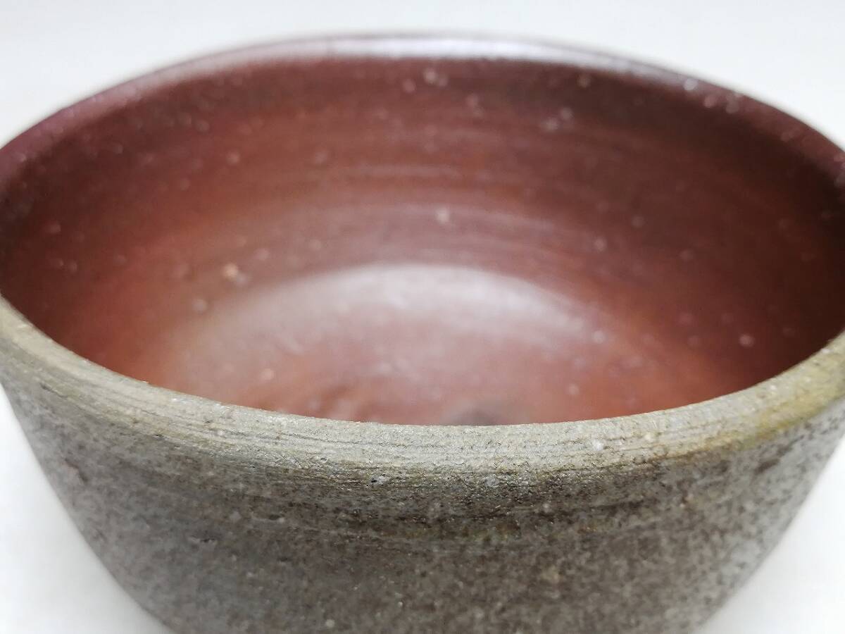 備前焼 備前しの 藤原啓 茶碗 人間国宝 箱無し 骨董品 写真参照 コレクター 人間国宝『藤原啓』の作品『備前焼茶碗』共箱 茶道具(人間国宝