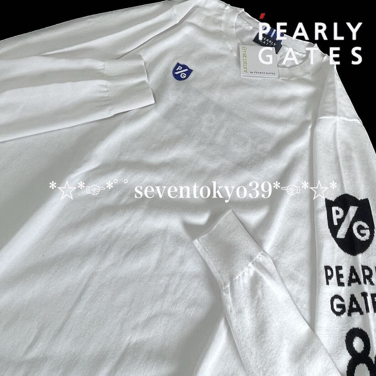 新入荷 本物 新品 42939124 PEARLY GATESパーリーゲイツ/4(サイズM) 超人気 最高級 Emilcotoni 高品質ピュアコットンセーター ニット