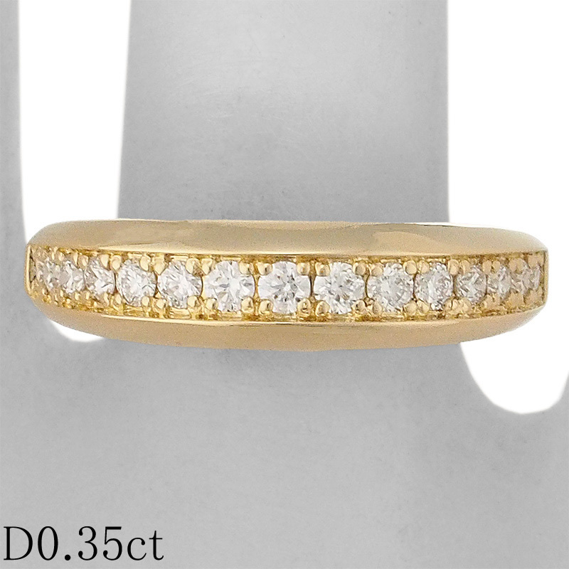 ダイヤモンド/0.35ct デザイン リング K18YG 12号