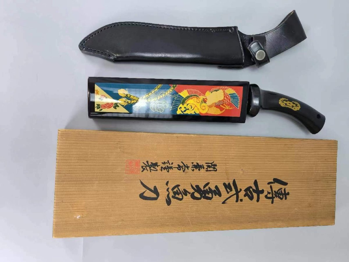 E0781 関兼常謹製傳古式勇魚刀蒔絵塗鞘柄金属工芸細密細工刀剣 E0781 関兼常謹製傳古式勇魚刀蒔絵塗鞘柄金属工芸細密細工刀剣