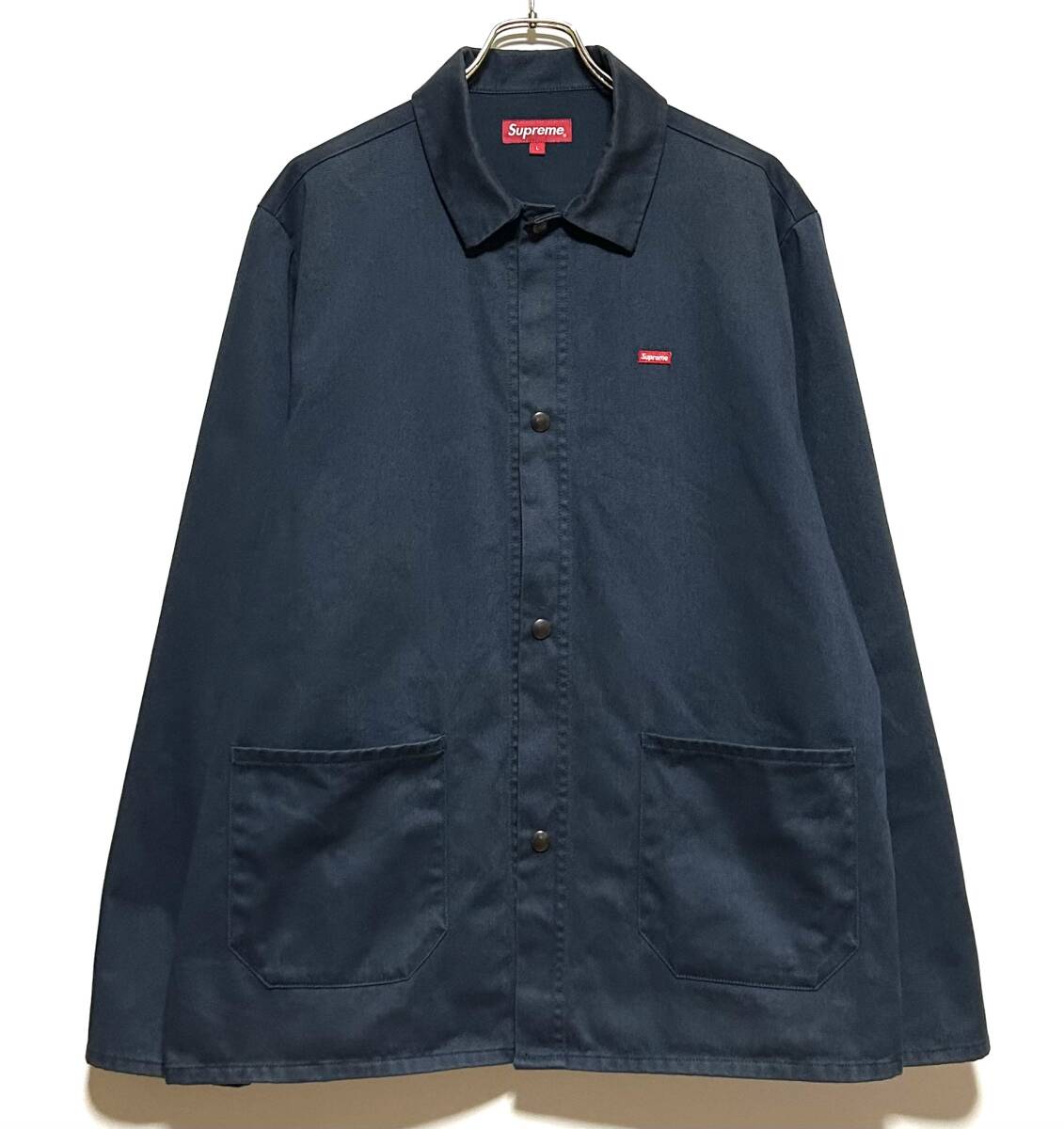 Supreme smallbox ジャケット ショップコート Supreme Small Box Logo Shop Jacket (L)ネイビー