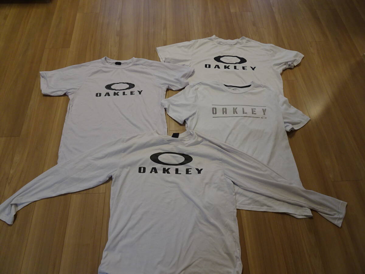 USED★オークリー OAKLEY 白色半袖Tシャツ＆ 長袖Tシャツ（サイズXL）４点セット