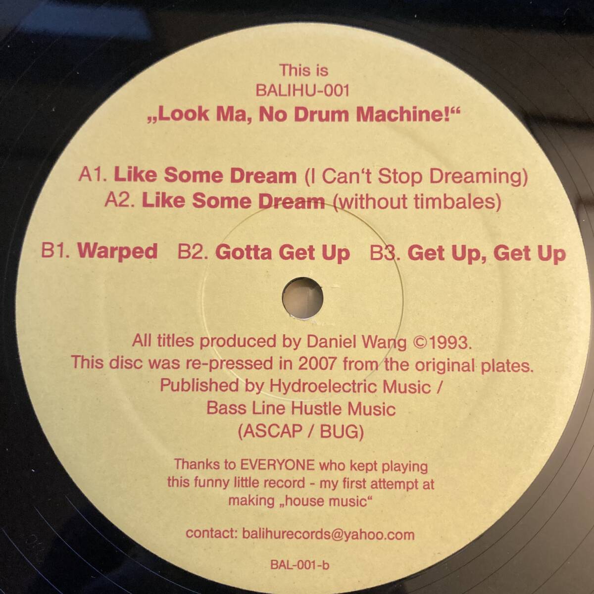 ハウス Daniel Wang / The Look Ma No Drum Machine EP