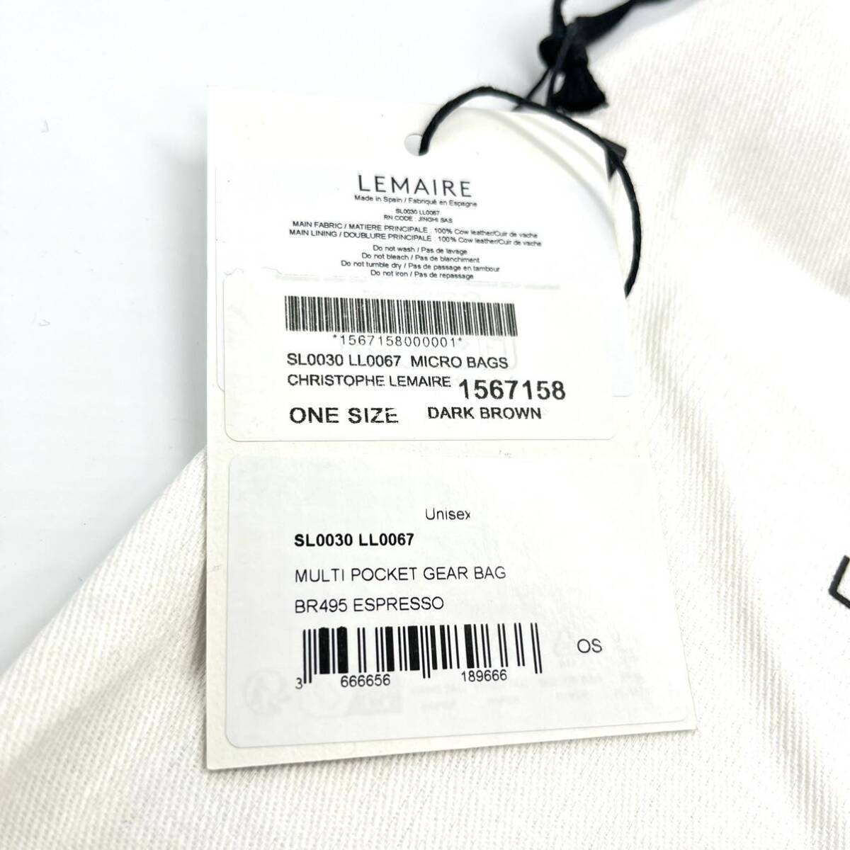 新品タグ付き】LEMAIRE(ルメール) GEAR マルチポケット レザー 新品タグ付き】LEMAIRE(ルメール) GEAR マルチポケット レザー