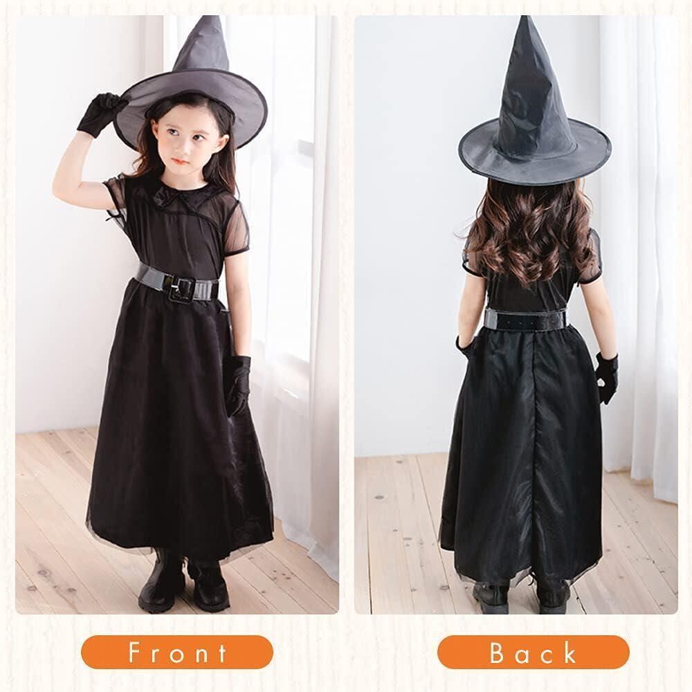 子供 魔女 キッズ ほうき付き 5点セット　ハロウィン コスプレ_画像5