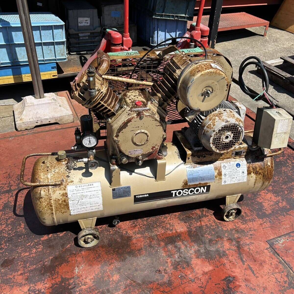 T8503 東芝 コンプレッサー TOSCON SP106-22T8 2002年製 80L 三 T8503 東芝 コンプレッサー TOSCON SP106-22T8 2002年製 80L 三