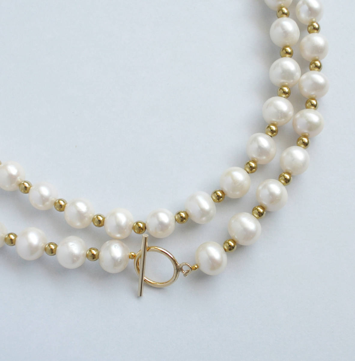  white fresh water pearl circle .100cm long necklace pearl & brass beads brilliant pearl necklace 