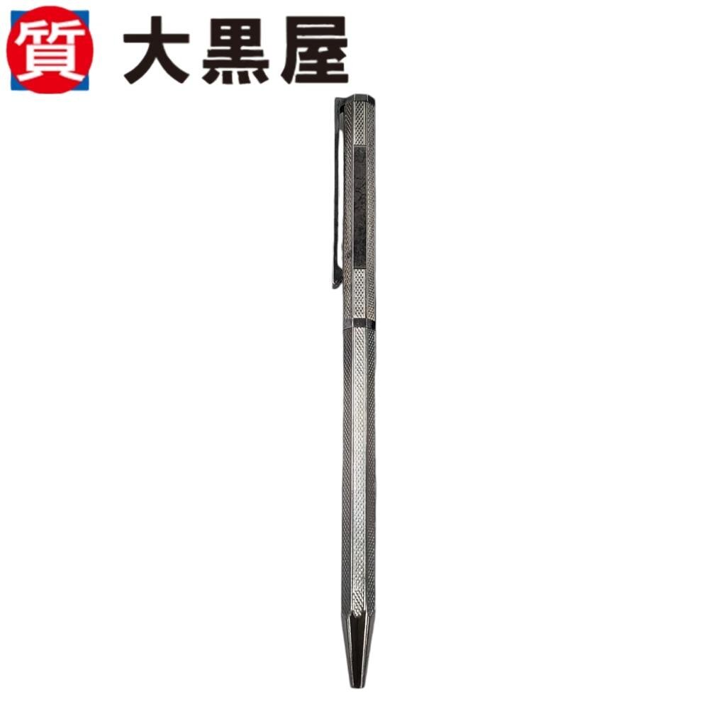 【大黒屋82】GIVENCHY ジバンシィ ジバンシー ボールペン ツイスト式 文房具 筆記用具 ロゴ入り シルバー 八角形 ブランド 筆記確認済み_画像3