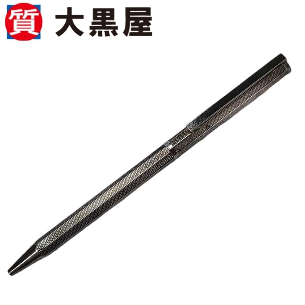 【大黒屋82】GIVENCHY ジバンシィ ジバンシー ボールペン ツイスト式 文房具 筆記用具 ロゴ入り シルバー 八角形 ブランド 筆記確認済み_画像1