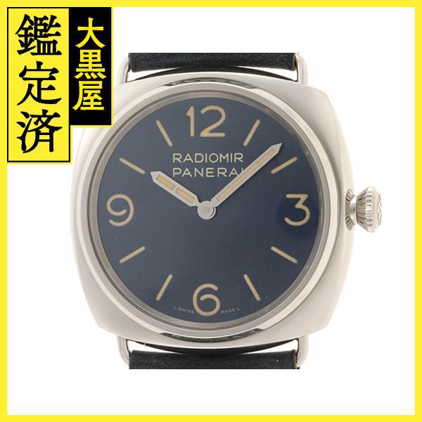 PANERAI パネライ 時計 ラジオミール オフィチーネ PAM01383 ブルー文字盤 SS/カーフレザー 手巻き メンズM