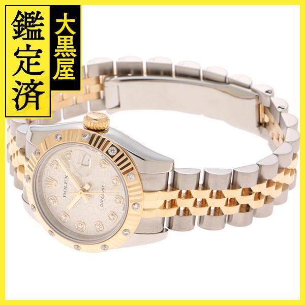 V number 2009 year parallel ROLEX Date Just 26 179313G 10P diamond face SS|K18YG self-winding watch [472]SJ