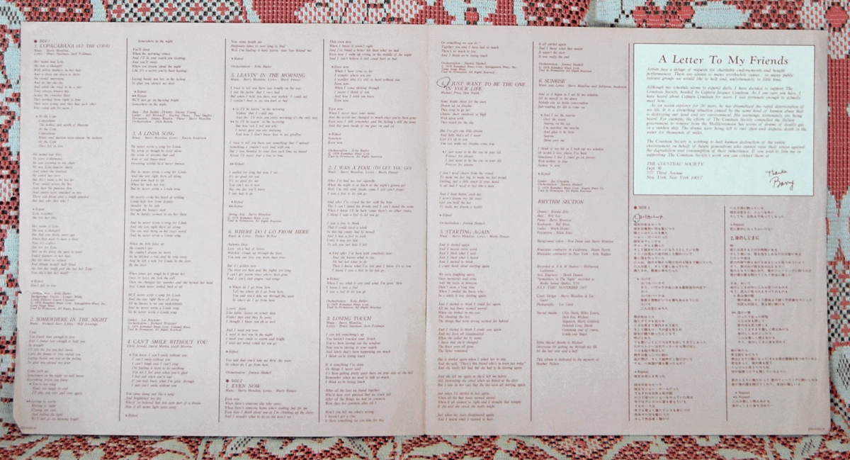 LP●BARRY MANILOW/Even Now/IES 81025 バリー・マニロー/愛と微笑の世界_画像4