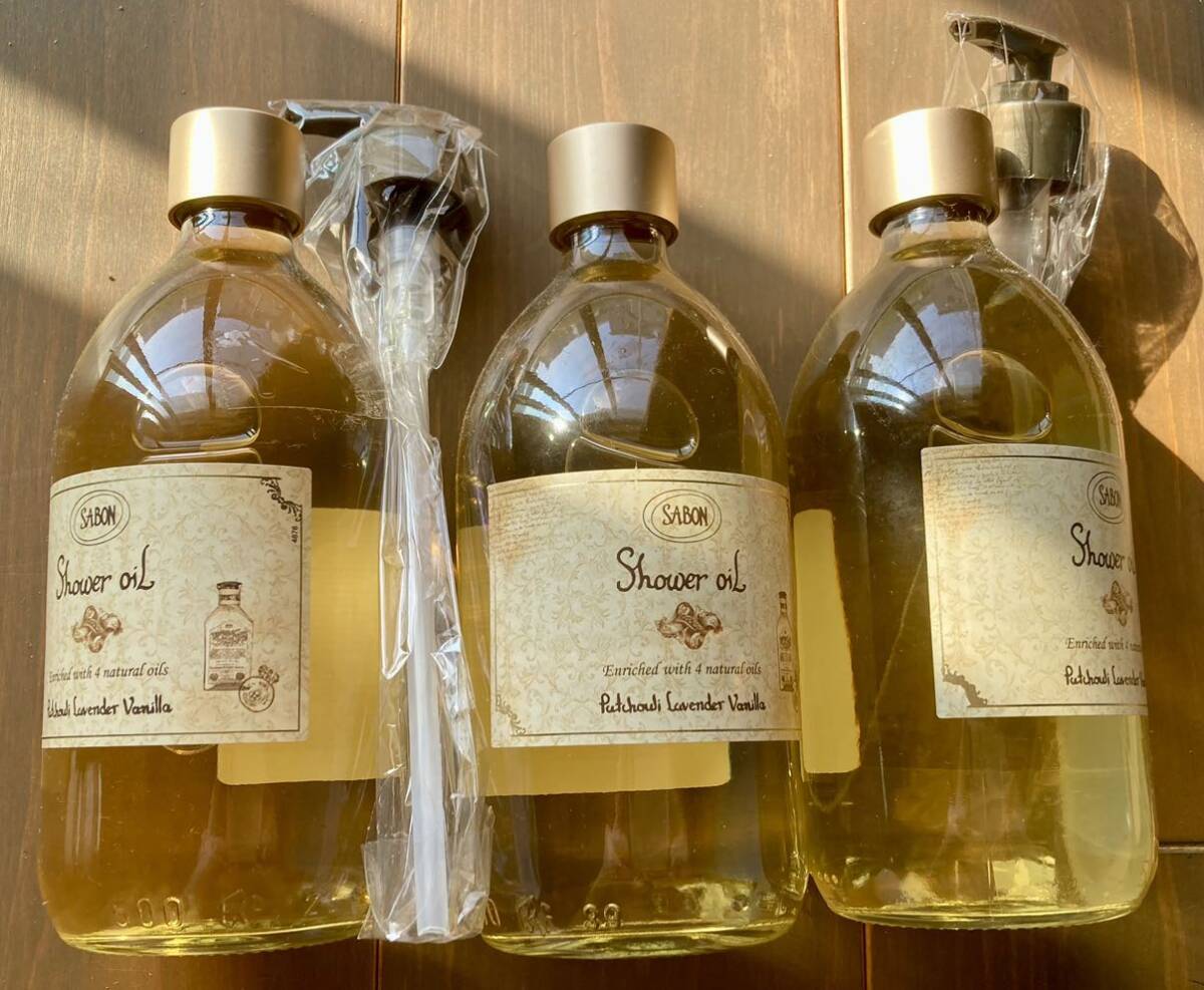 サボン　SABON シャワーオイル　パチュリラベンダーバニラ500ml×3本セット