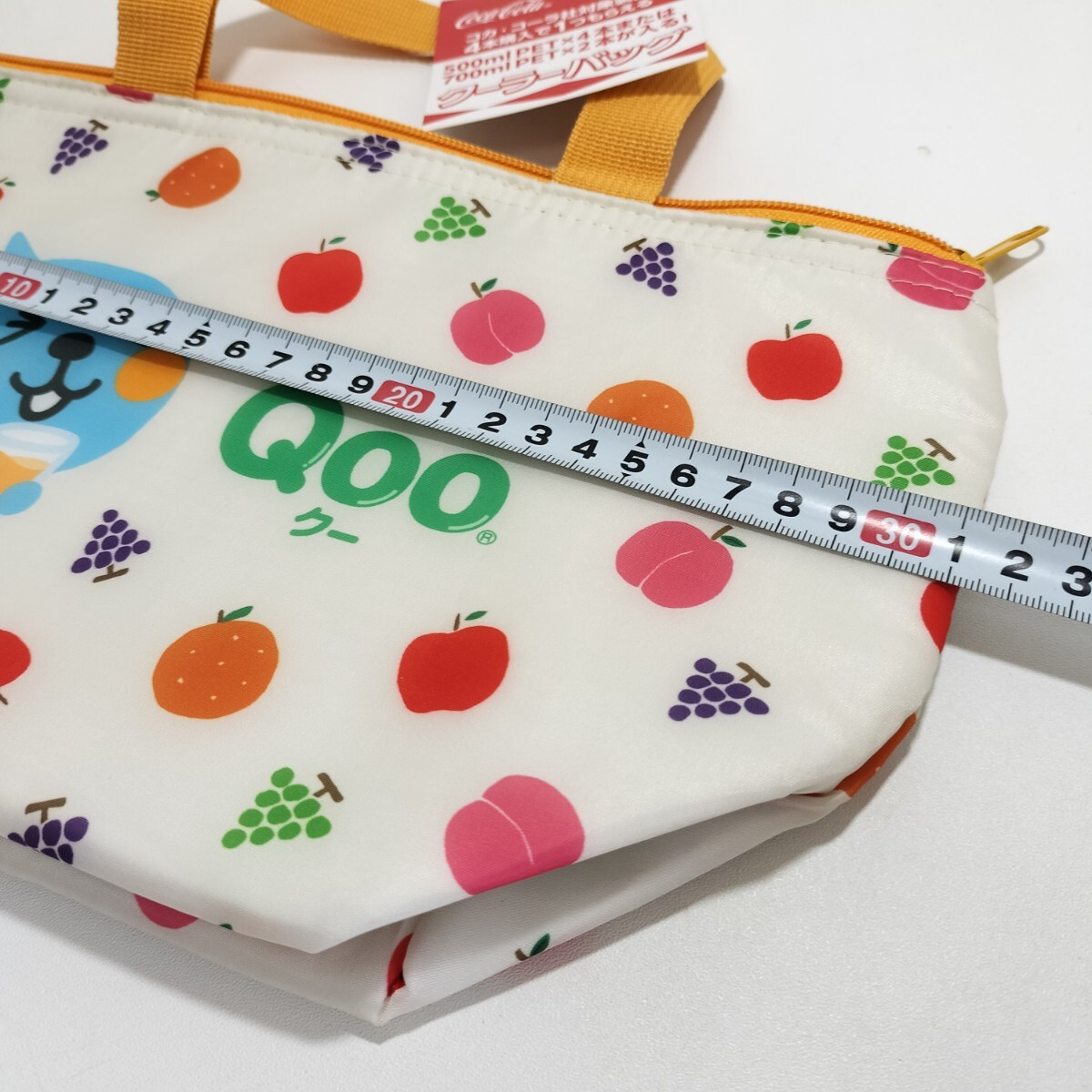 コカコーラ クーオレンジ手提げバッグ 10個 子供 ファスナー 円形 ノベルティ Qoo クー クーラーバッグ 保冷バッグ フルーツ柄 未使用品