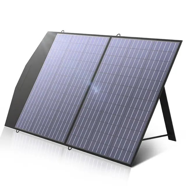 Allpowers-折りたたみ式でポータブルなソーラーパネル、ソーラーバッテリー充電器、発電所用の屋外緊急バックアップ電源、100 w、200w