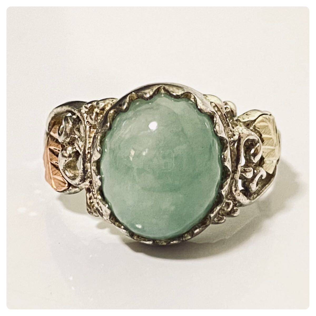 シルバー925 sterling スターリング 12K ヴィンテージ アンティーク 翡翠 ジェイド リング 指輪 シルバー925 sterling スターリング 12K ヴィンテージ アンティーク 翡翠 ジェイド リング 指輪
